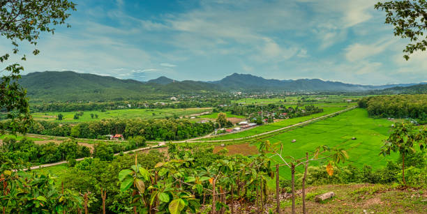 istock Panoramic view of Mae Sariang district, Mae Hong Son Province, T 1283047461
