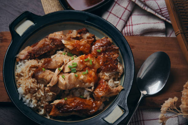 istock Homemade honey roast duck with rice 1283048486