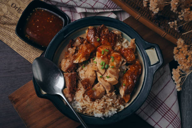 istock Homemade honey roast duck with rice 1283048489