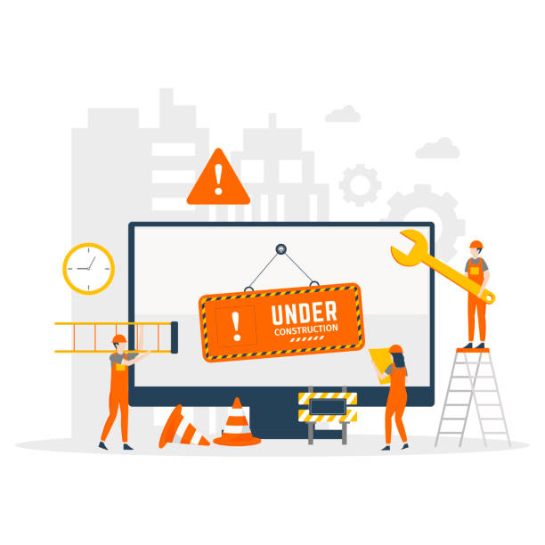 Flat Design Under Construction Concept Stock Illustration - Download Image  Now - Construction Site, Web Page, Repairing - iStock