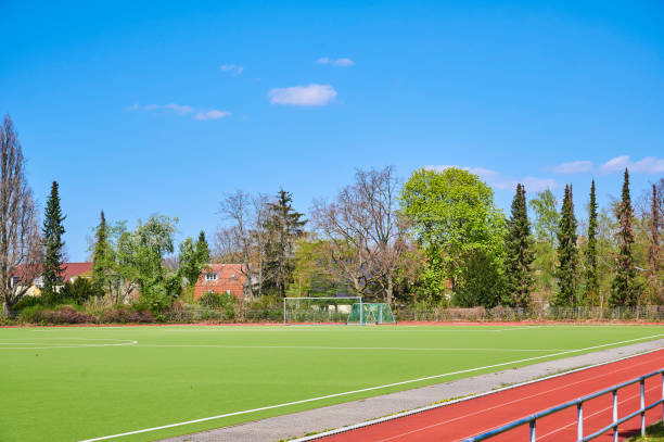 istock Soccer Field and Track 1283051099