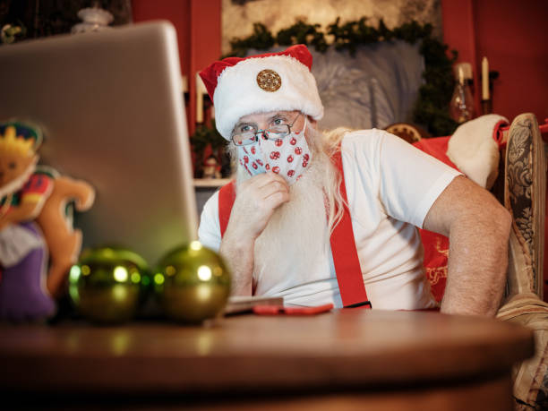 istock Santa Claus on a Video Conference Call 1283054185