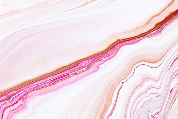 istock Fluid art texture. Abstract background with swirling paint effect. Liquid acrylic artwork with flows and splashes. Mixed paints for posters or wallpapers. Pink, white and coral overflowing colors. 1283054259
