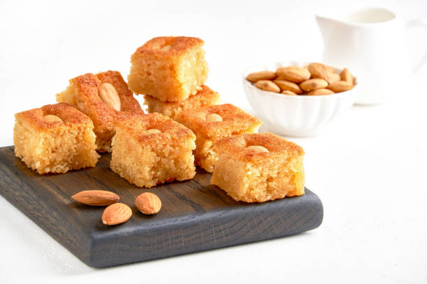 istock Middle eastern semolina sweets basbousa , namoora, hareesa 1283056419