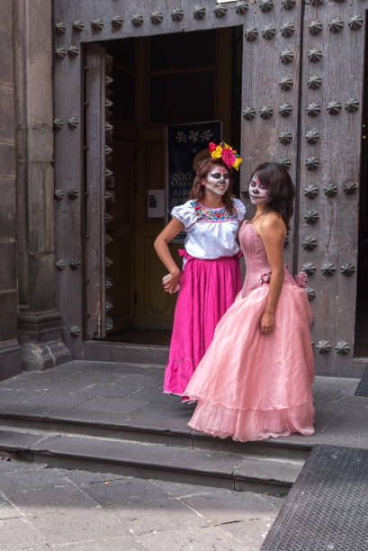 죽은 자의 날 - 멕시코 - day of the dead mexico bride human skeleton 뉴스 사진 이미지