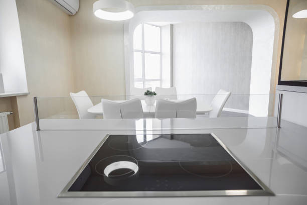 istock Modern electric stove surface in the kitchen close up 1283059131