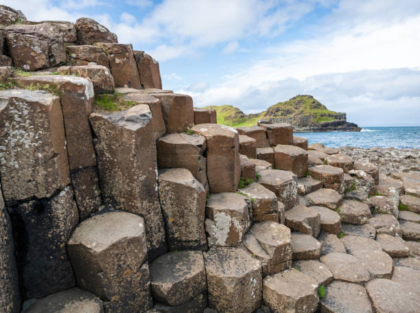 Giant's Causeway,  County Antrim, Northern Ireland Giant's Causeway,  County Antrim, Northern Ireland - June 13 2019 causeway photos stock pictures, royalty-free photos & images