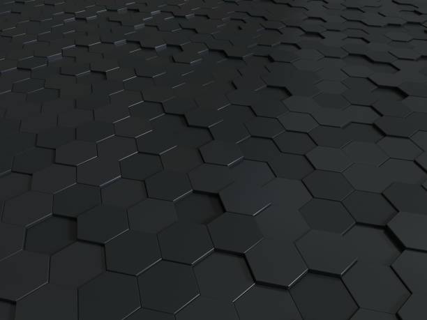 istock Abstract honeycomb metallic panels 3d background. Metallic hexagonal dark background or texture. 1283071658