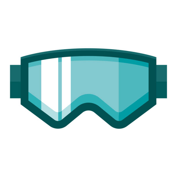 Goggles Icon on Transparent Background A flat design winter icon on a transparent background (can be placed onto any colored background). File is built in the CMYK color space for optimal printing. Color swatches are global so it’s easy to change colors across the document. No transparencies, blends or gradients used. ski goggles stock illustrations