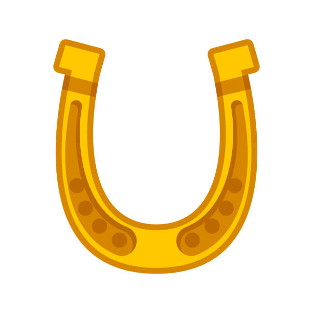 illustrazioni stock, clip art, cartoni animati e icone di tendenza di icona di lucky horseshoe su sfondo trasparente - horseshoe gold good luck charm symbol