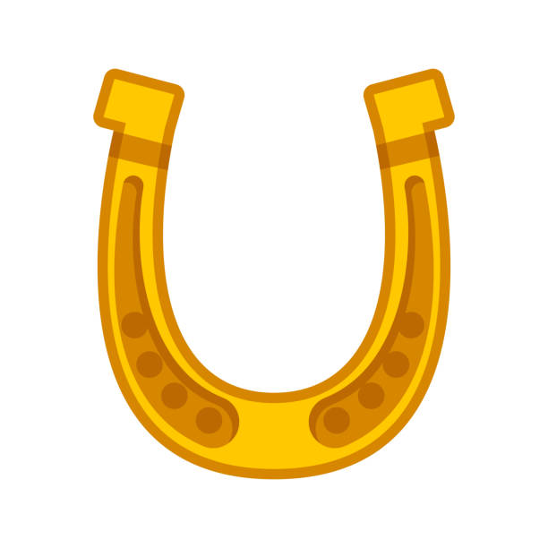 счастливая иконка подковы на пр�озрачном фоне - horseshoe good luck charm cut out luck stock illustrations