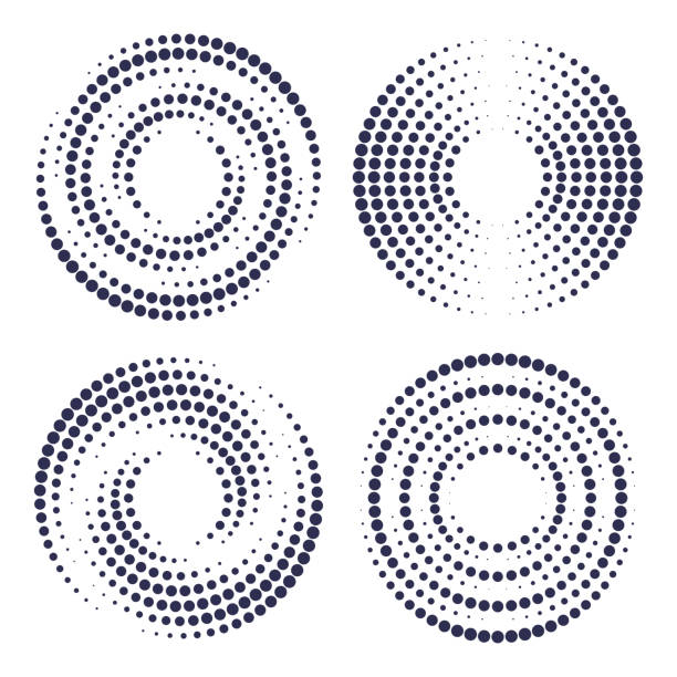 나선형 원 소용돌이 둥근 닷 디자인 요소 - abstract design element striped swirl stock illustrations