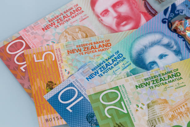 Various banknotes of New Zealand, paper dollars Various banknotes of New Zealand, paper dollars new zealand dollar photos stock pictures, royalty-free photos & images