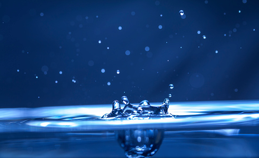 Close-up of blue coloured rippled water.