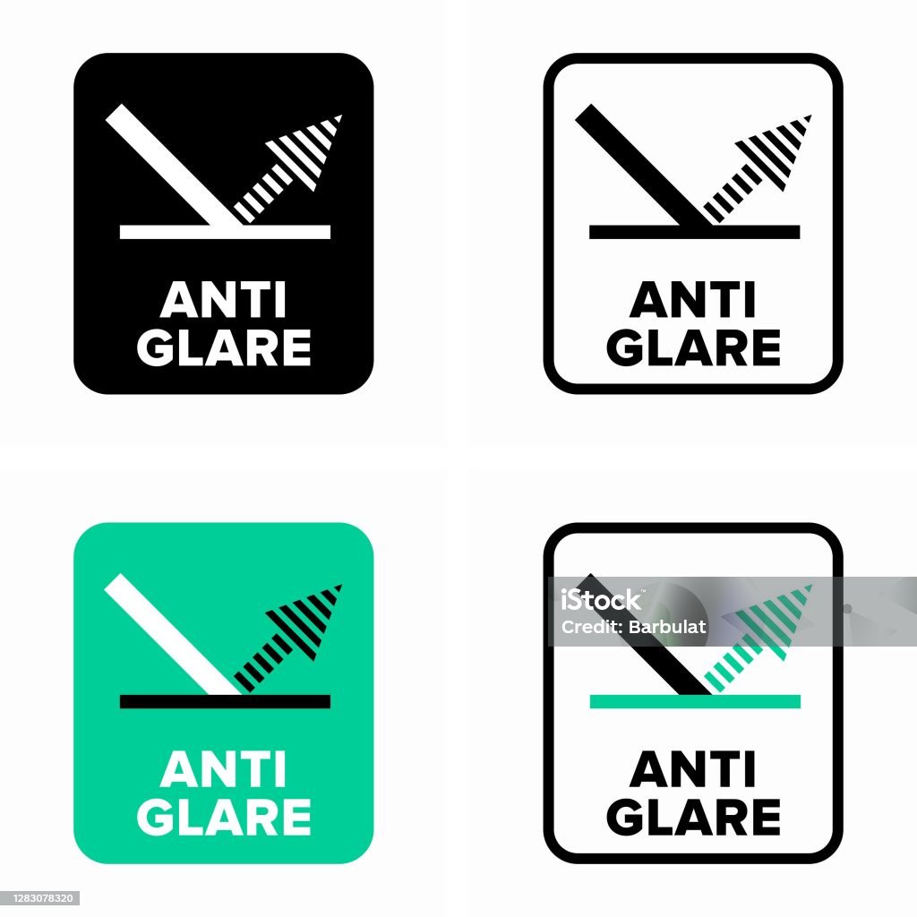 Anti Glare Or Anti Reflective Coating Information Sign Stock