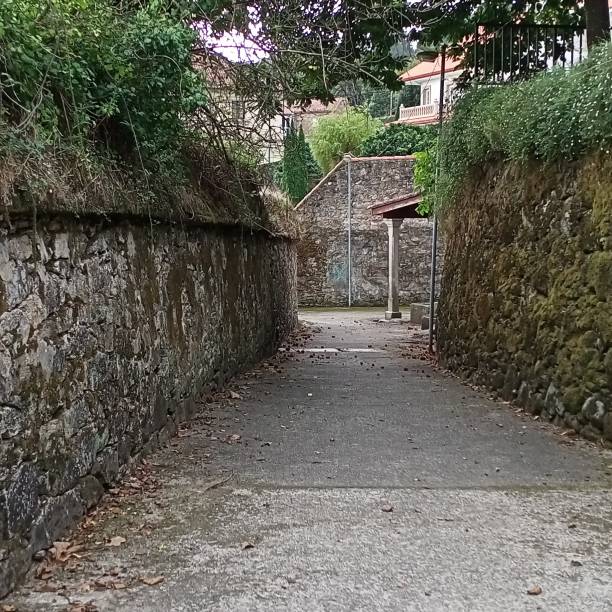 istock Stone walls, typical Galician town 1283084063