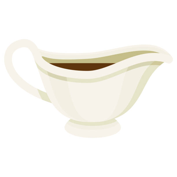 Gravy Boat Icon on Transparent Background A flat design Thanksgiving icon on a transparent background (can be placed onto any colored background). File is built in the CMYK color space for optimal printing. Color swatches are global so it’s easy to change colors across the document. No transparencies, blends or gradients used. gravy stock illustrations