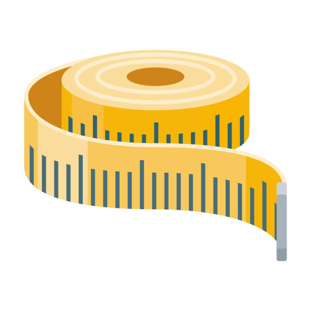 ilustrações de stock, clip art, desenhos animados e ícones de measuring tape icon on transparent background - tape measure illustrations