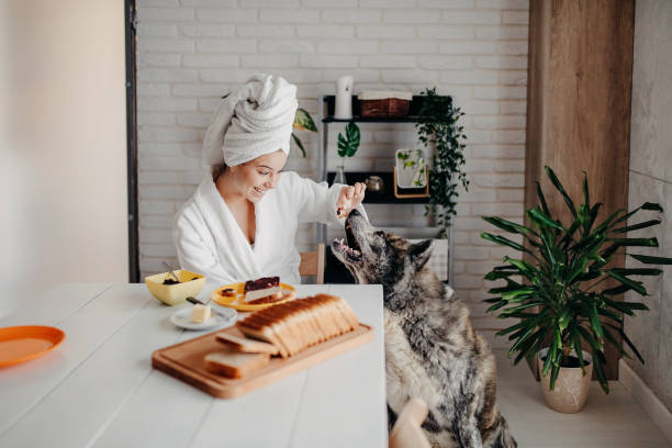 istock Beautiful woman has breakfast at home 1283087561