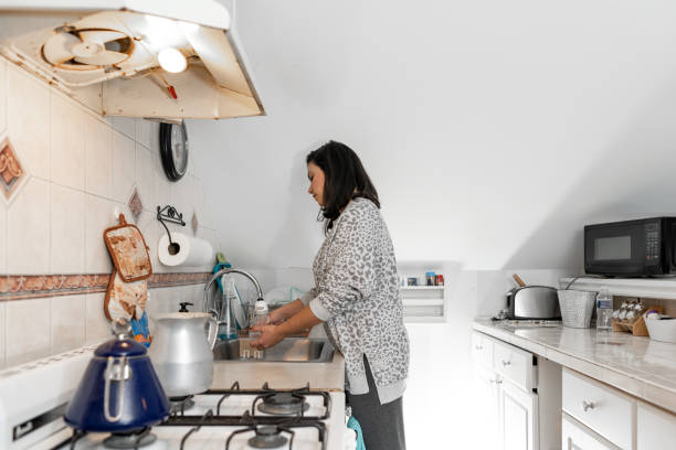 istock Woman cleaning the house 1283094950