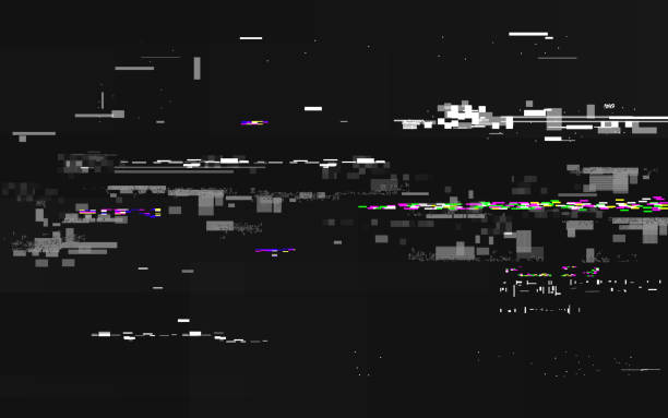 Glitch no signal. Abstract digital distortion. VHS noise backdrop with horizontal lines. Video error and color pixels. Glitch TV screen with overlay effect. Vector illustration Glitch no signal. Abstract digital distortion. VHS noise backdrop with horizontal lines. Video error and color pixels. Glitch TV screen with overlay effect. Vector illustration. cyberpunk stock illustrations
