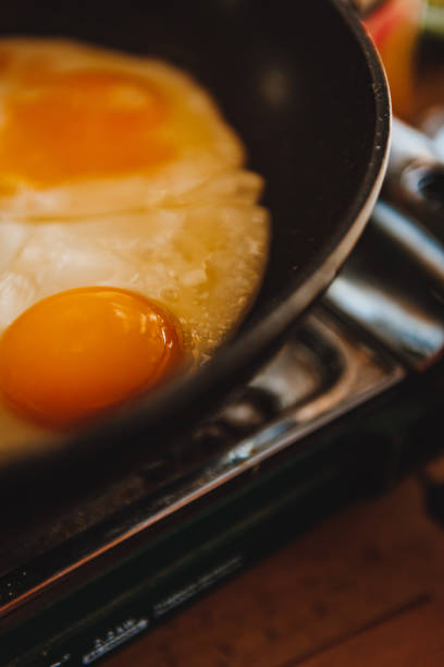 istock Van Style Fried Eggs – Cooking with a Gas Cooker 1283098119