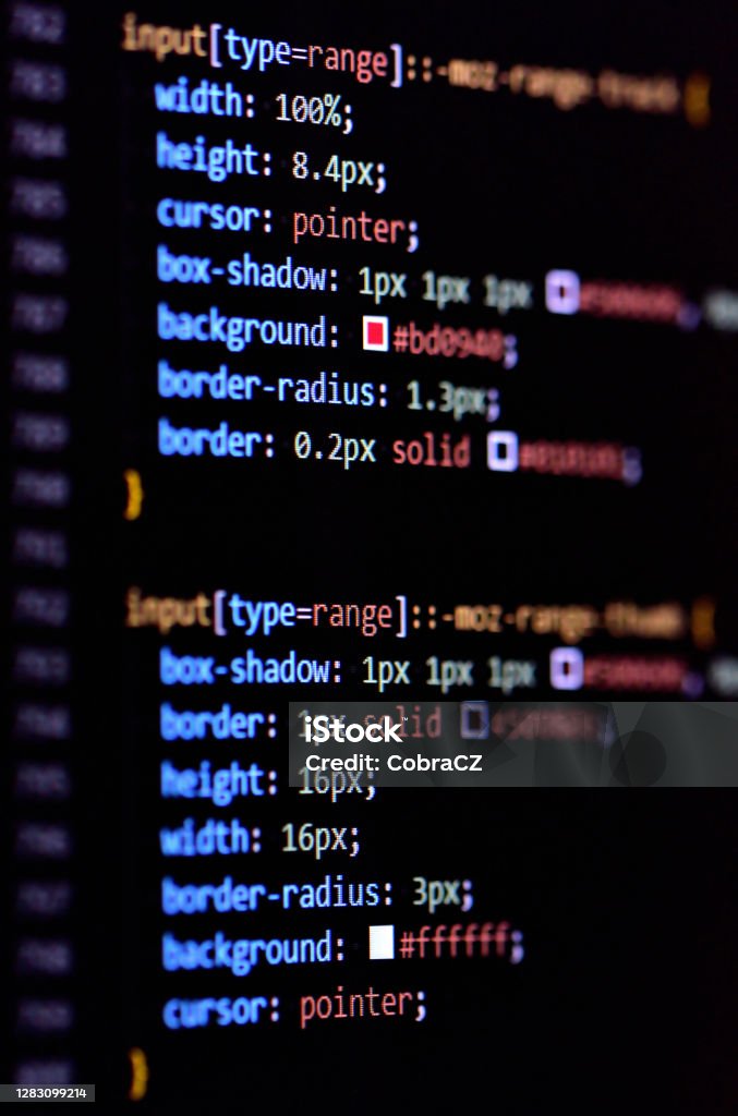 Closeup Of Modern Css3 Cascade Style Sheet Programming Code For Html ...