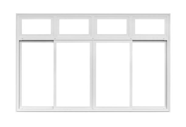 istock Real modern house window frame isolated on white background with clipping path 1283099226