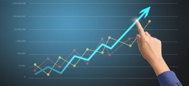 istock Businessplan graph growth and increase of chart positive indicators 1283102660