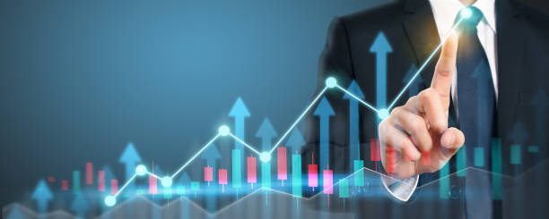istock Businessman plan graph growth  increase of chart positive indicators in his business 1283102872