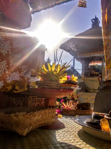 istock Balinese offering and sun staring 1283107451