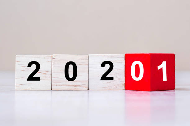 istock wooden cube blocks with 2020 change to 2021 number text on table background. New Year Resolution, strategy, plan, start, goal, business and holiday concepts 1283111641