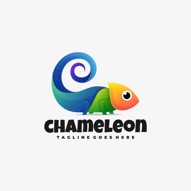 Vector Illustration Chameleon Gradient Colorful Style. Vector Illustration Chameleon Gradient Colorful Style. chameleon stock illustrations