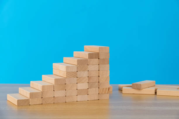 istock Staircase made of toy blocks 1283120805