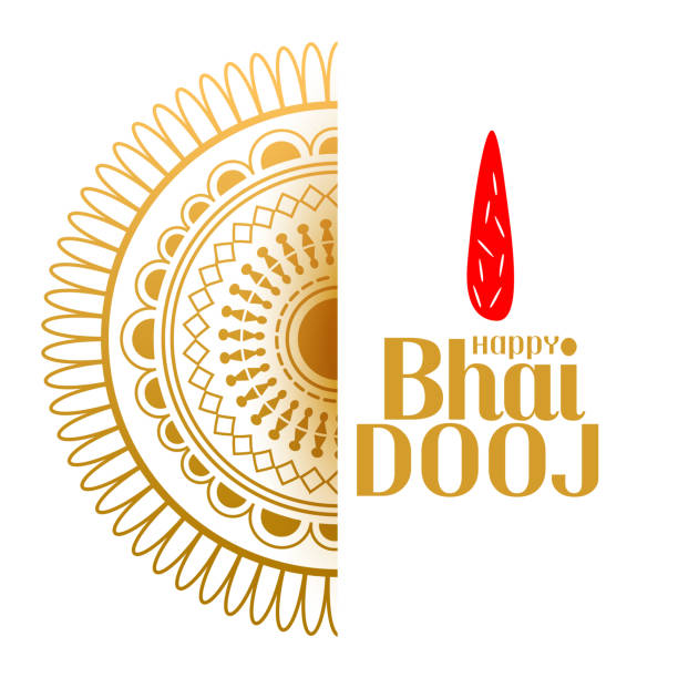 Bhai dooj indian style decorative background design Bhai dooj indian style decorative background design vector bhai tika stock illustrations