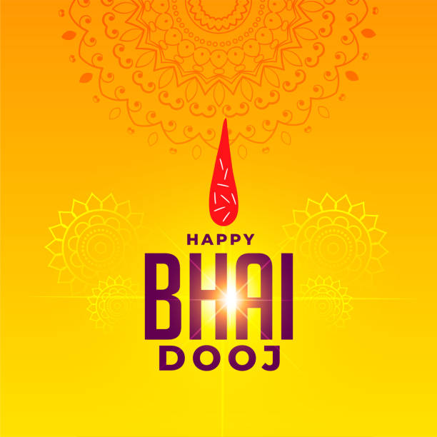 Festival greeting for happy bhai dooj celebration design Festival greeting for happy bhai dooj celebration design vector bhai tika stock illustrations