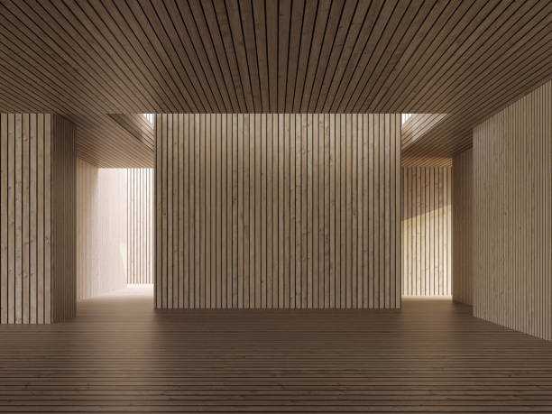 istock Wood plank room modern contemporary interior space 3d render 1283121514