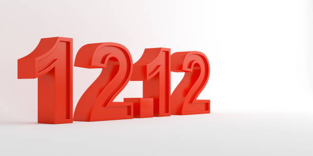 istock 12.12 sale shopping day 3D text on white background. copy space, 3d rendering illustration. 1283121556