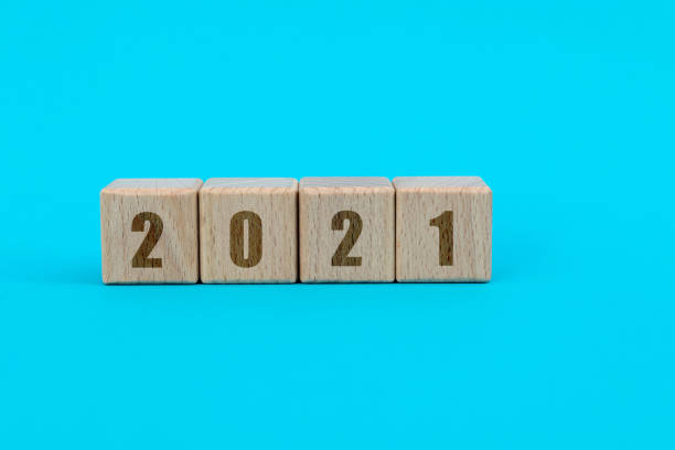 istock Wooden blocks with number 2021 1283122275