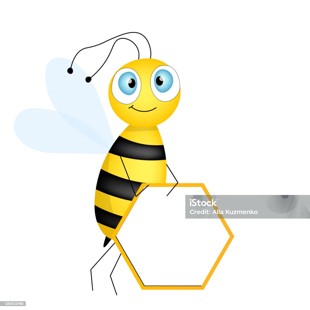 Hoạt Hình Linh Vật Ong Dễ Thương Con Ong Vui Vẻ Với Một Cái Bàn ...