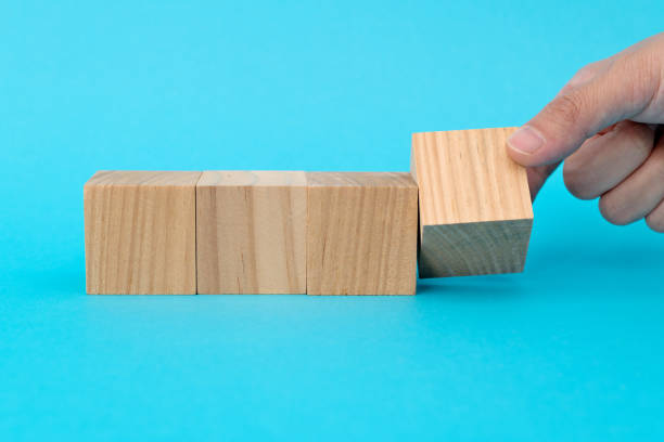 istock One of the four blocks turns one side 1283126786