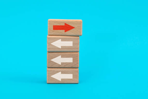 istock The red arrow is in a different direction 1283132835