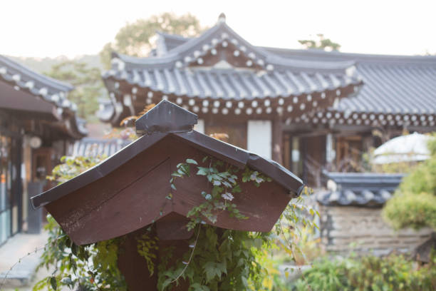 istock Traditional Korean style architecture at Hanok view. 1283133066
