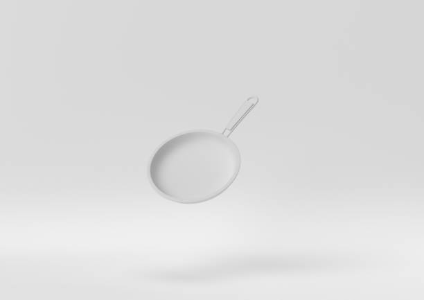 istock Creative minimal paper idea. Concept white pan with white background. 3d render, 3d illustration. 1283134908