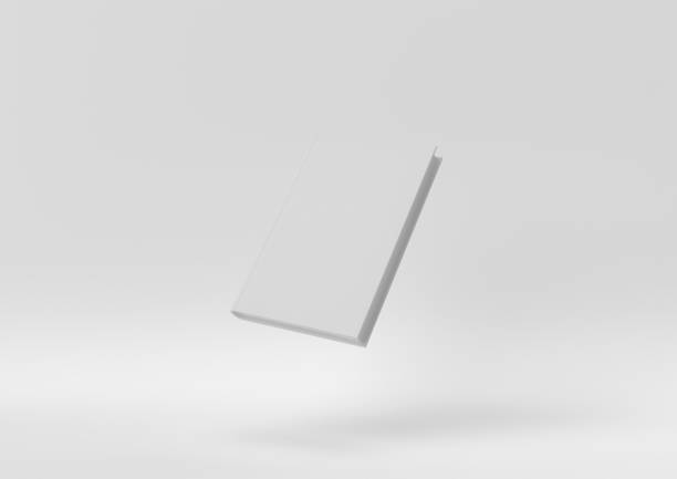 Creative minimal paper idea. Concept white book with white background. 3d render, 3d illustration.