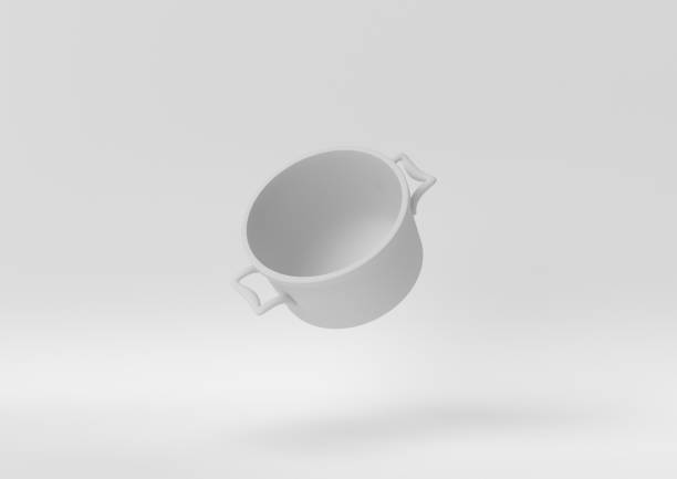 istock Creative minimal paper idea. Concept white pot with white background. 3d render, 3d illustration. 1283134946
