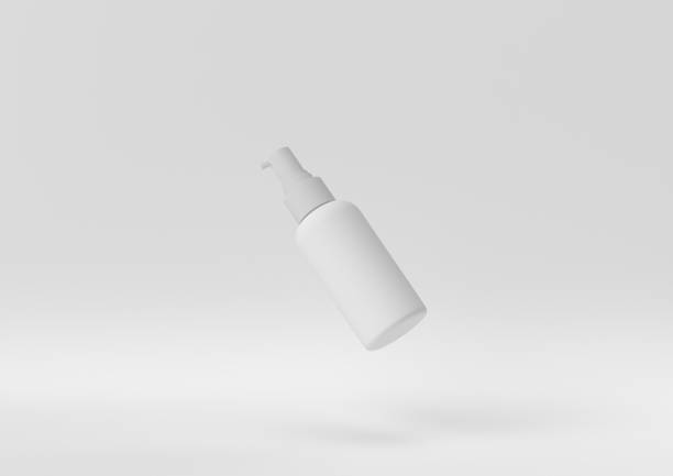 istock Creative minimal paper idea. Concept white cosmetic with white background. 3d render, 3d illustration. 1283134958