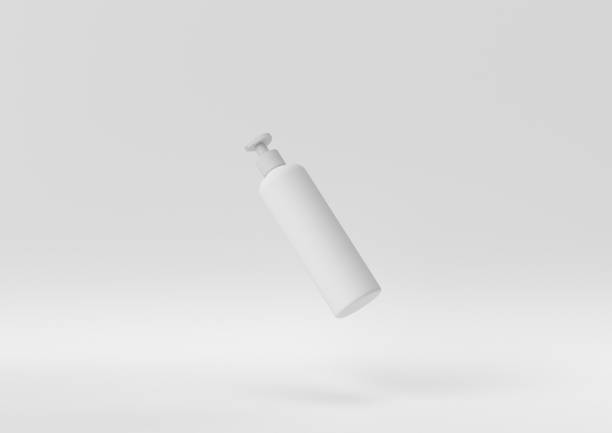 istock Creative minimal paper idea. Concept white cosmetic with white background. 3d render, 3d illustration. 1283134982