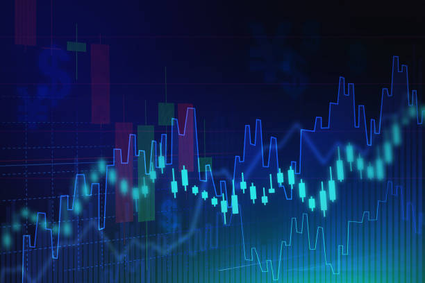 istock Line Charts uptrend line candlestick graph in stock market 1283135865