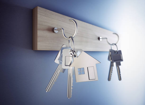 istock Hanging House Keys with Keyring 1283138000